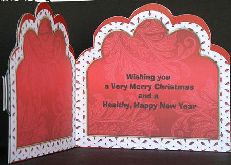 Christmas Red Roses 2 Broidery Anglaise Matching Card Insert by Suzi Cooper