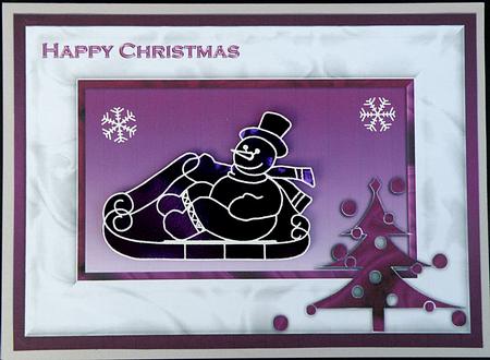 Purple and Red Christmas Tree Card Bases by Suzi Cooper