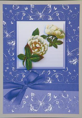 Luxurious A5 Floral & Butterfly Card Fronts with Bow by Suzi Cooper