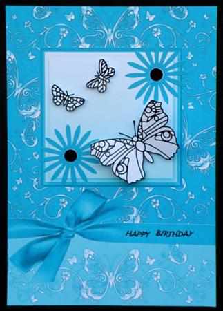 Luxurious A5 Floral & Butterfly Card Fronts with Bow by Suzi Cooper