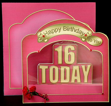 3D Ages 16 to 90 Birthday Single Window Pop Up Card by Suzi Cooper