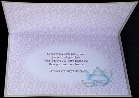 Insert for Teatime Envelope Card Sheet Cup167488_56 by Suzi Cooper