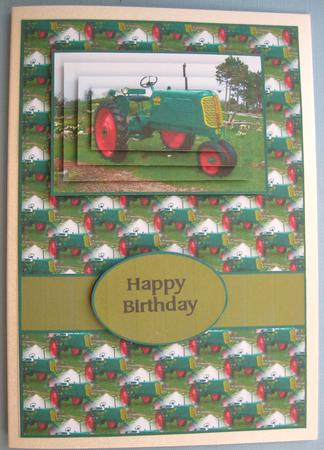 Green Vintage Tractor by Suzi Cooper