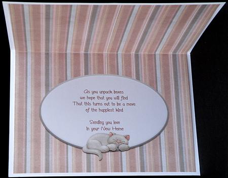 Insert for New Home "home is Where the Cat Is" Card Front by Suzi Cooper