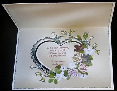 Heart & Flowers Insert - Anniversary, Birthday & Birthday by Suzi Cooper