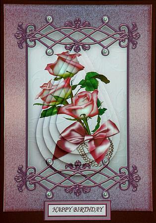 Trio of Roses and Pearls Teardrop Pyramid by Suzi Cooper