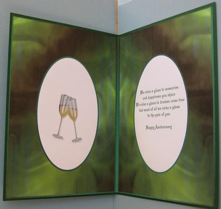 Emerald Anniversary Champagne Glasses Insert by Suzi Cooper