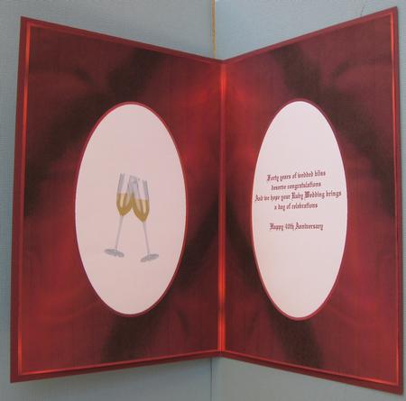 Ruby Wedding Anniversary Champagne Glasses Insert by Suzi Cooper