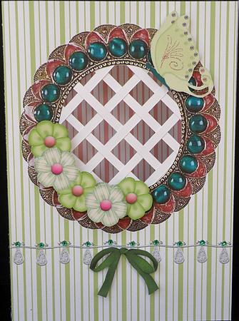 Green Butterfly Jewel Circle - Trellis Card Kit by Suzi Cooper