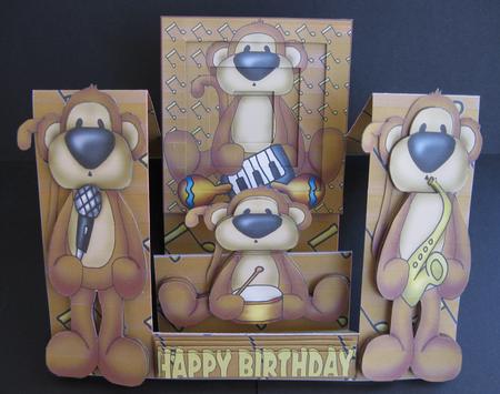 Birthday Musical Decoupage Stepper Card Kit by Suzi Cooper