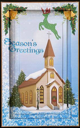 Christmas Scene Squeezy card A4 Pyramid Kit by Suzi Cooper