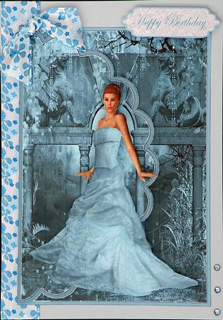 Blue Fantasy Envelope Card by Suzi Cooper