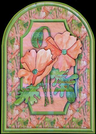 Orange Flowers Rounded Quick Card by Suzi Cooper