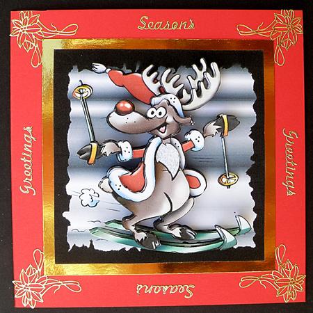 Skiing Reindeer Step by Step by Suzi Cooper