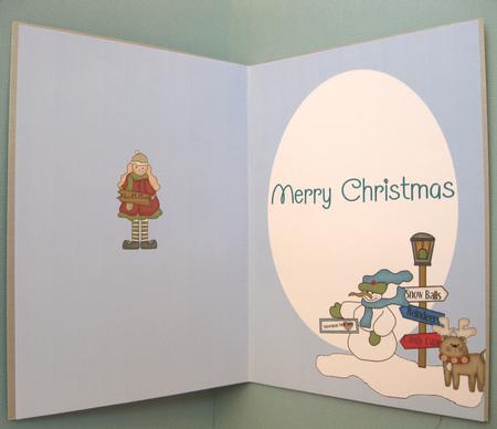 Flakey and Friends Christmas Landscape Insert for an A5 Card by Suzi Cooper