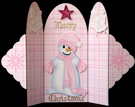 Tri Fold Christmas Snowgirl by Suzi Cooper