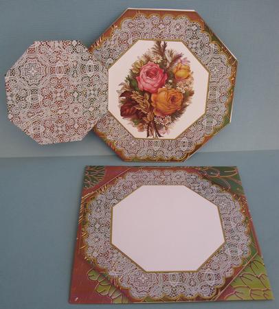 Harvest Roses Octagon Lace 3D Locket Card Kit by Suzi Cooper