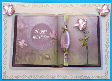 Lilac Roses Book Sheet with Decoupage by Suzi Cooper