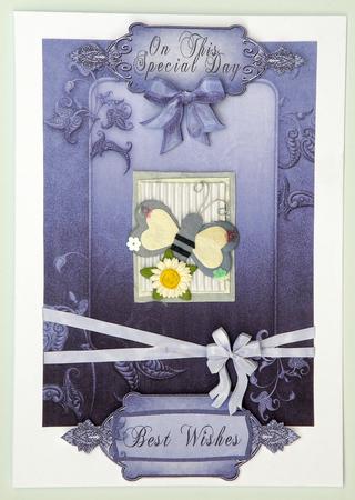 Embroidered Blue Special Occasion Card by Suzi Cooper