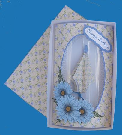 Forget-me-nots Parasol Pillow Card by Suzi Cooper