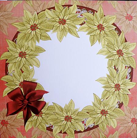 Gold Red Poinsettias 8in Square Envelope Kit by Suzi Cooper