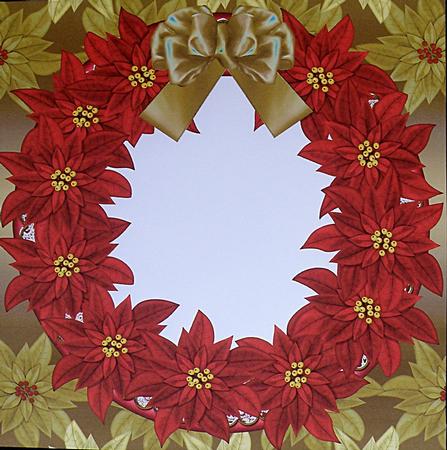Red Gold Poinsettias 8in Square Envelope Kit by Suzi Cooper
