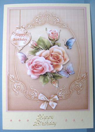 Delicate Shimmering Roses and Butteflies by Suzi Cooper