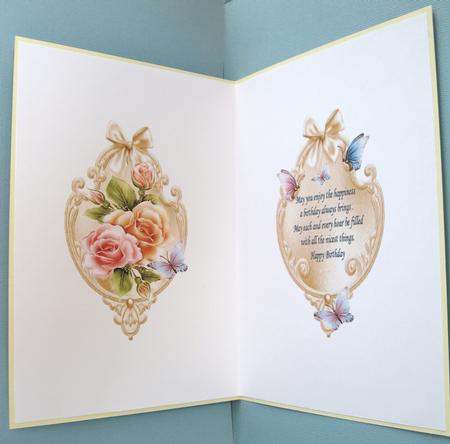 Delicate Shimmering Roses Insert with Verse by Suzi Cooper