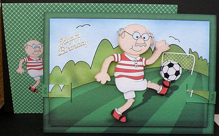 3D Football Man Animated Moveable Decoupage Card Kit by Suzi Cooper