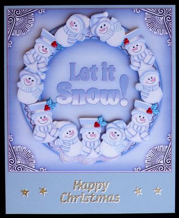 Blue Snowmen Let It Snow! Decoupage 3D Ring Sheet by Suzi Cooper