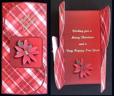 Poinsettia & Plaid Gatefold Card by Suzi Cooper