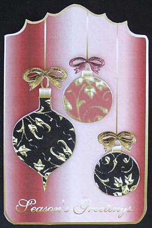 Red Metallic Bauble Card by Suzi Cooper
