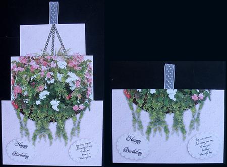 Xtenda Floral Hanging Basket Birthday Card by Suzi Cooper