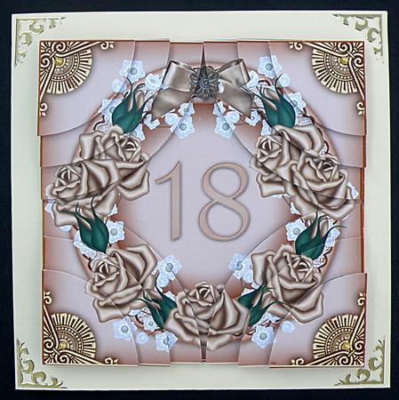Coffee Roses 18 Ring 5in Round Corner Stacker by Suzi Cooper