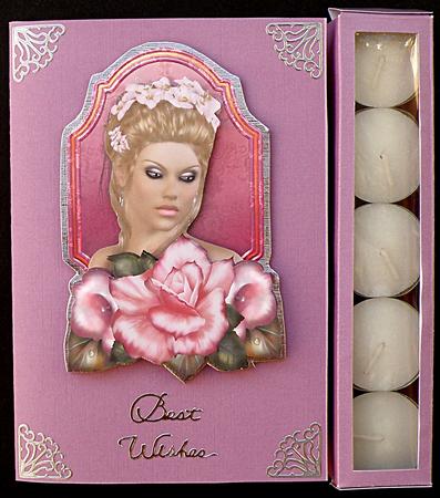 Framed Flower Beauty Tea Light Candle Card Kit by Suzi Cooper