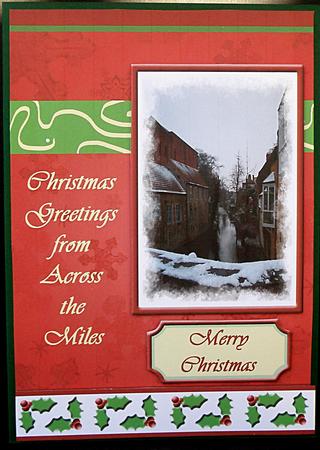 Christmas Greetings from Across the Miles (red) - A5 by Suzi Cooper