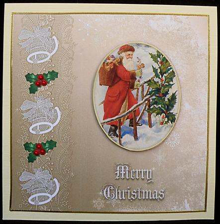 Vintage Santa 8x8 Xmas Card by Suzi Cooper