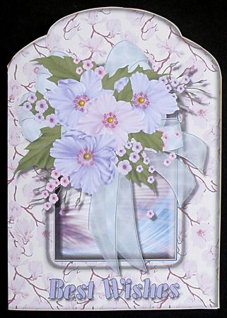 Blue Bouquet Scalloped Top Quick Card by Suzi Cooper