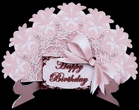 Pink Lace Fan by Suzi Cooper