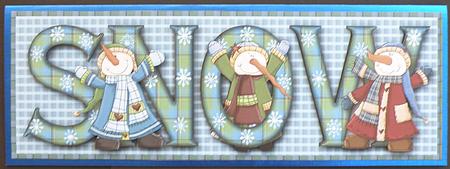 Snow Friends Snow Large Dl Word Card with Decoupage by Suzi Cooper