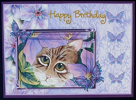 Cat, Clematis and Butterflies Step by Step Decoupage by Suzi Cooper