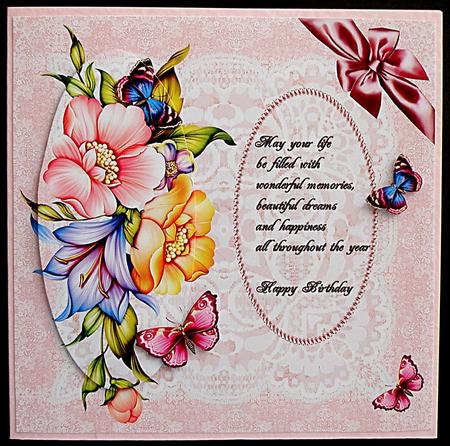 Flowers and Butterflies Square by Suzi Cooper