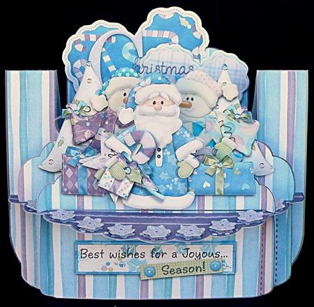 Snowmen and Santa 3D Shelf Card with Card Box by Suzi Cooper