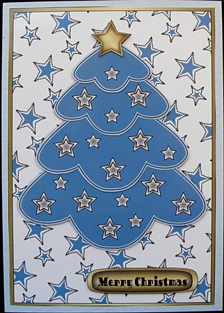 Cornflower Blue Multilayer Christmas Tree by Suzi Cooper