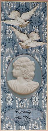 Beautiful Bleu Cameo Large Dl Card by Suzi Cooper