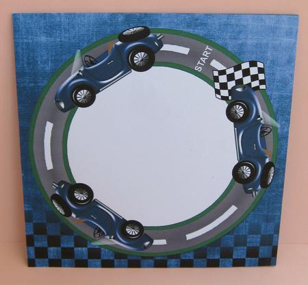 Blue Racing Car 8in Square Envelope Kit by Suzi Cooper