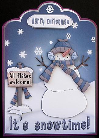 All Flakes Welcome Scallop Top Card Front with Step by Step by Suzi Cooper