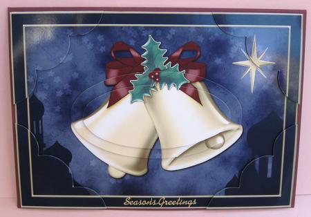 A5 Xmas Bells Scallop Corners and Pyramage by Suzi Cooper