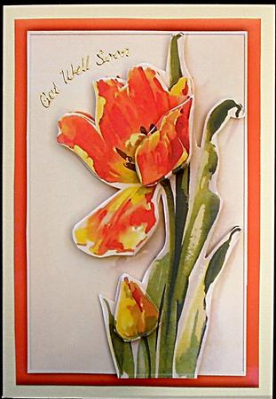 Orange Flowers Easy to Cut Decoupage by Suzi Cooper