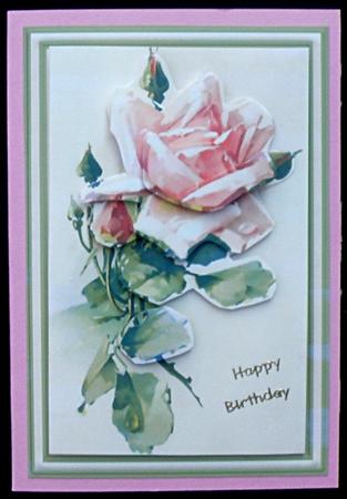 Pink Rose Easy to Cut Decoupage by Suzi Cooper
